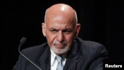 Presiden Afghanistan Ashraf Ghani berbicara dalam sebuah diskusi panel di Asia Society di New York City, 20 September 2017.