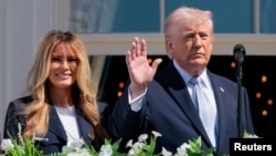 دونالد ترامپ، رئیس جمهورری آمریکا و ملانیا ترامپ، بانوی اول آمریکا