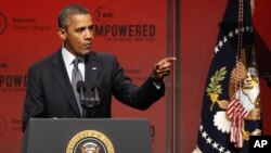 Predsednik Obama obraća se konferenciji Nacionalne urbane lige u Nju Orleansu, 25. jula 2012.