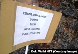 Poster Walhi NTT untuk mengingatkan bahaya tambang bagi petani (dok. Walhi NTT)