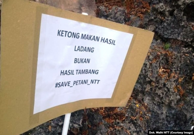 Poster Walhi NTT untuk mengingatkan bahaya tambang bagi petani (dok. Walhi NTT)