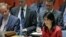 Đại sứ Mỹ tại Liên hiệp quốc Nikki Haley ngày 5/7/17  phát biểu tại Hội đồng Bảo an về vụ phóng thử phi đạn đạn đạo xuyên lục địa của Bắc Triều Tiên  