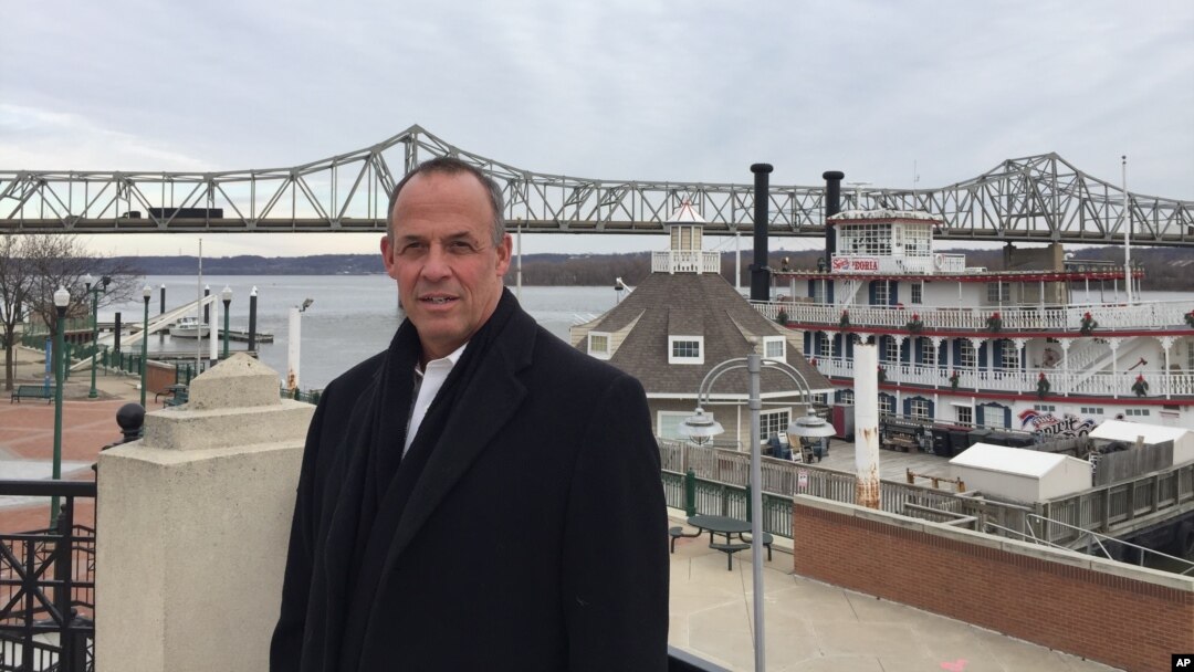Peoria Mayor Jim Ardis poses for a photo in Peoria, Illinois. Caterpillar's recent decision to move 300 top headquarters jobs to the Chicago area made Peoria the latest city looking to redefine themselves as more companies trade longtime hometowns for major cities.
