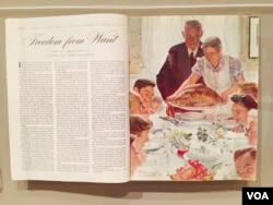 In the essay accompanying Rockwell’s Freedom from Want, Filipino-born American immigrant, poet and essayist Carlos Bulosan wrote, “It is only when we have plenty to eat — plenty of everything — that we begin to understand what freedom means.”