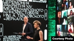 Юрий Колокольников и Ольга Бодрова на церемонии закрытия. Courtesy photo 