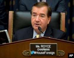 FILE - House Foreign Affairs Committee Chairman Ed Royce, R-Calif. speaks on Capitol Hill in Washington.