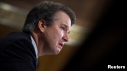 Judge Brett Kavanaugh testifies during the Senate 