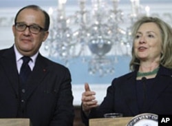 Secretary of State Hillary Clinton speaks at the State Department in Washington, March 23, 2011, during her meeting with Morocco's Foreign Minister Taieb Fassi Fihri