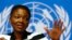 U.N. humanitarian chief Valerie Amos addresses a news conference on the situation in Central African Republic at the United Nations in Geneva, Switzerland, Mar. 7, 2014.