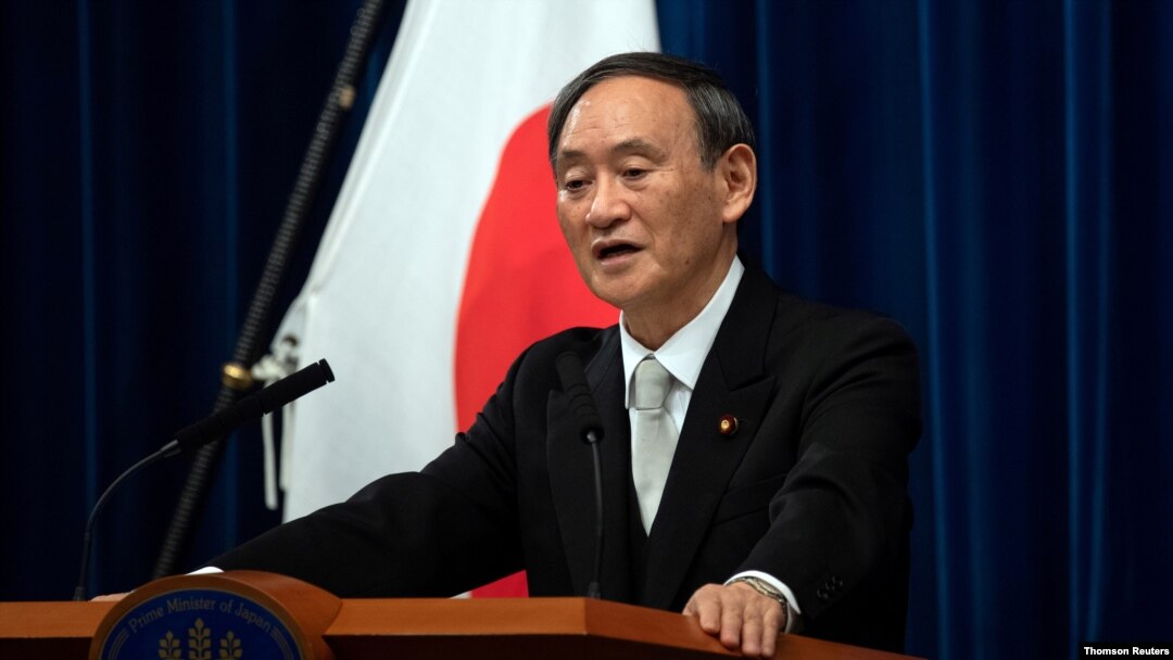 Yoshihide Suga dalam konferensi pers di Tokyo. (FOto: dok).