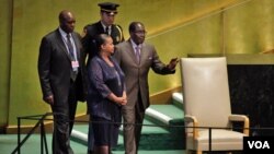 UMongameli Robert Mugabe engakakhulumi emhlanganweni weUnited Nations General Assembly ngoLwesine.