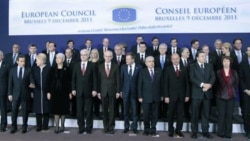 EU heads of state stand for a group photo at an EU summit in Brussels on Friday. But deep divisions on the future of Europe remain.