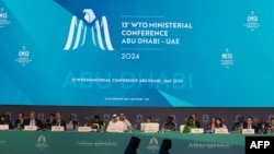 来自160多个国家的贸易部长聚集在阿拉伯联合酋长国首都阿布扎比出席世贸组织第13届部长级会议。（法新社2024年2月26日）