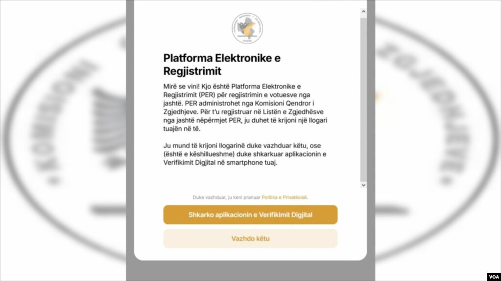 Platforma e ngritur nga KQZ për rregjistrimin e votuesve nga jashtë