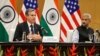 El secretario de Estado Antony Blinken habla mientras el ministro de Relaciones Exteriores de la India, Subrahmanyam Jaishankar, escucha durante una conferencia de prensa conjunta en Nueva Delhi, el 28 de julio de 2021..