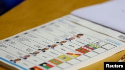A view of a ballot paper during the general election at Nzinga Mbandi school in the capital Luanda, Angola August 24, 2022.