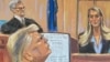 Skica iz sudnice: Hope Hicks, bivša saradnica bivšeg predsjednika Donalda Trumpa, svjedoči na suđenju Trumpu, 3. maja 2024.