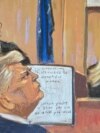 Skica iz sudnice: Hope Hicks, bivša saradnica bivšeg predsjednika Donalda Trumpa, svjedoči na suđenju Trumpu, 3. maja 2024.