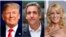 FILE - This combination photo shows, from left, President Donald Trump, attorney Michael Cohen and adult film actress Stormy Daniels.