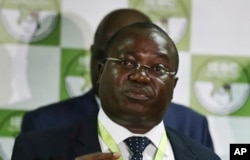 FILE - Christopher Msando, an information technology official for Kenya's electoral commission, speaks at a press conference in Nairobi, July 6, 2017.