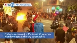 VOA60 Ameerikaa - Nearly 100 consecutive nights of Black Lives Matter demonstrations continued in Portland, Oregon