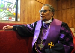 Bishop Teresa Jefferson-Snorton of the Christian Methodist Episcopal Church is shown at Moody Temple CME Church in Fairfield, Ala., Nov. 16, 2021.