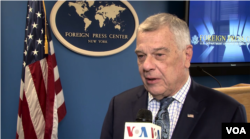 U.S. Ambassador Michael Kozak of the Bureau of Democracy, Human Rights, and Labor speaks to VOA Persian at a Sept. 28, 2018, New York press briefing about U.S. efforts to support human rights in Iran.