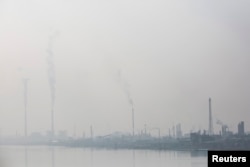 FILE - Petrochemical plants are seen in Nanjing, Jiangsu province.