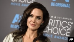 FILE - Angelina Jolie arrives at the 20th annual Critics' Choice Movie Awards at the Hollywood Palladium.