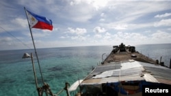 菲律賓海軍BRP Sierra Madre 號自1999年以來一直擱淺在南沙群島有爭議的第二托馬斯淺灘，中國稱作仁愛礁。（資料圖片）