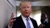 FILE - President Donald Trump talks to reporters aboard Air Force One at Joint Base Andrews outside Washington, U.S., May 13, 2017. He spoke for an hour with journalists aboard the plane as it headed to France.