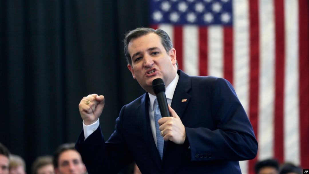 Kandidat calon presiden Partai Republik, Senator Ted Cruz, berbicara dalam kampanye di Scotia, New York (7/4). (AP/Mike Groll)