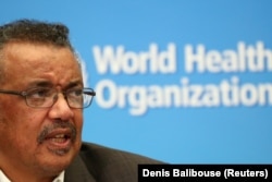 Director-General of the World Health Organization (WHO) Tedros Adhanom Ghebreyesus speaks during a news conference after a meeting of the Emergency Committee on the novel coronavirus (2019-nCoV) in Geneva, Switzerland January 30, 2020.