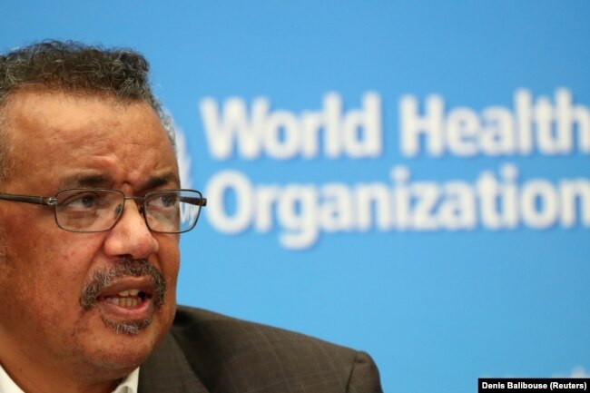 Director-General of the World Health Organization (WHO) Tedros Adhanom Ghebreyesus speaks during a news conference after a meeting of the Emergency Committee on the novel coronavirus (2019-nCoV) in Geneva, Switzerland January 30, 2020.