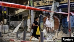 تصویری از تخریب چند ساختمان درپی حمله تروریستی حماس به تل‌آویو