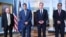 FILE - From left, Marshall Islands Foreign Minister Jack Ading, Micronesia President Wesley Simina, U.S. Secretary of State Antony Blinken and Palau President Surangel Whipps speak with reporters at the State Department in Washington, Sept. 26, 2023.