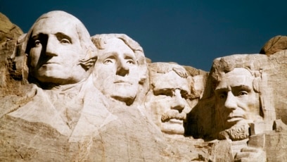 FILE - In this undated file photo, Mount Rushmore is shown in South Dakota. From left are George Washington, Thomas Jefferson, Teddy Roosevelt and Abraham Lincoln. 