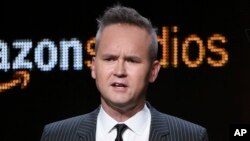 FILE - Roy Price, head of Amazon Studios, participates in a panel discussion at the Beverly Hilton Hotel in Beverly Hills, Calif., Aug. 3, 2015. 