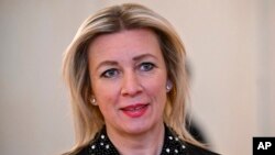 Maria Zakharova, uvugira minisiteri y'Ububanyi n'amahanga y'Uburusiya.