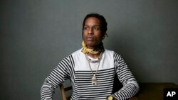 FILE - A$AP Rocky poses for a portrait to promote the film "Monster" at the Music Lodge during the Sundance Film Festival on Jan. 22, 2018, in Park City, Utah. 