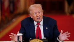 دونالد ترامپ، رئیس جمهوری آمریکا، در حال سخنرانی در عصر جمعه ۱۵ اسفند ۱۴۰۴