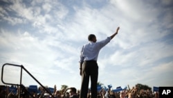 باراک اوباما در جمع حامیانش در فلوریدا- 4 نوامبر 