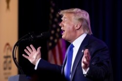 President Donald Trump speaks at the Values Voter Summit in Washington, Oct. 12, 2019.