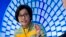Menteri Keuangan Indonesia Sri Mulyani berbicara pada debat seputar ekonomi global pada acara pertemuan tahunan World Bank/IMF di Washington, Kamis, 12 Oktober 2017.