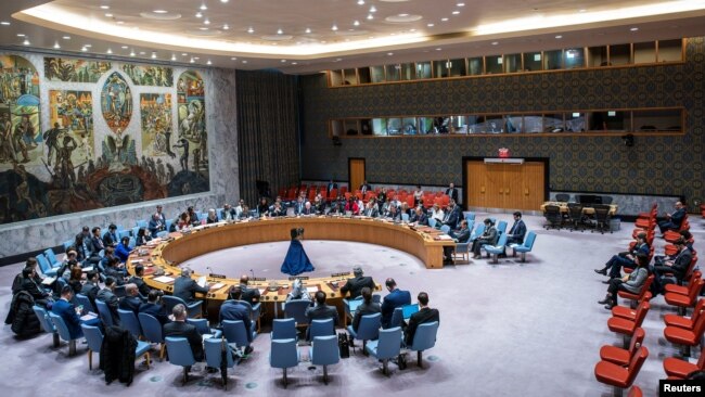 Phòng họp Hội đồng Bảo ản Liên Hiệp Quốc ở New York, Mỹ.