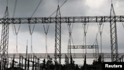 FILE - High-tension electrical power lines are seen at the Azura-Edo Independent Power Plant (IPP) on the outskirt of Benin City in Edo state, Nigeria.