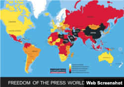 Reporters Without Borders (RSF) Freedom of the Press Worldwide 2016