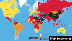 Reporteros sin Fronteras ubicó a EE.UU. en el décimo cuarto lugar de su lista de libertad de prensa en el mundo.