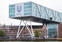 FILE - The Unilever headquarters is seen in Rotterdam, Netherlands, Aug. 21, 2018.