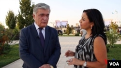 First Deputy Foreign Minister Ilhom Nematov, Uzbekistan’s former special envoy on the neighboring countries, speaks with VOA’s Navbahor Imamova in Shahrisabz, Uzbekistan, Sept. 6, 2018.